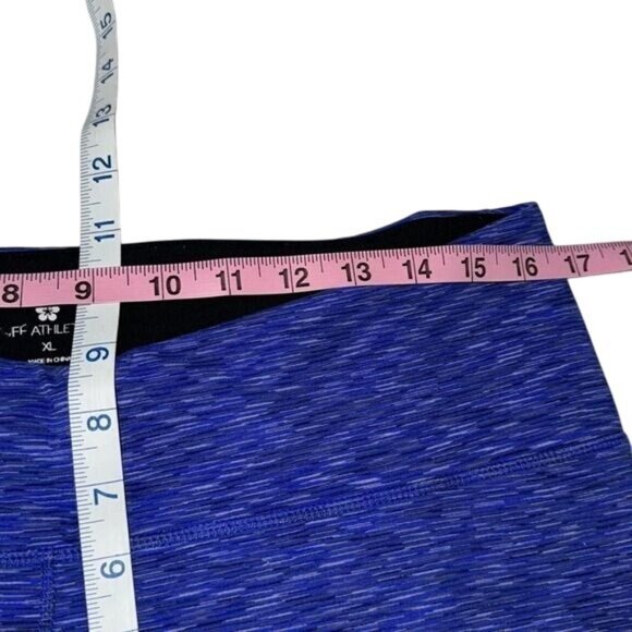 Tuff Athletics Womens Activewear Leggings XL Blue Striped Pattern Nylon Spandex - Picture 4 of 5